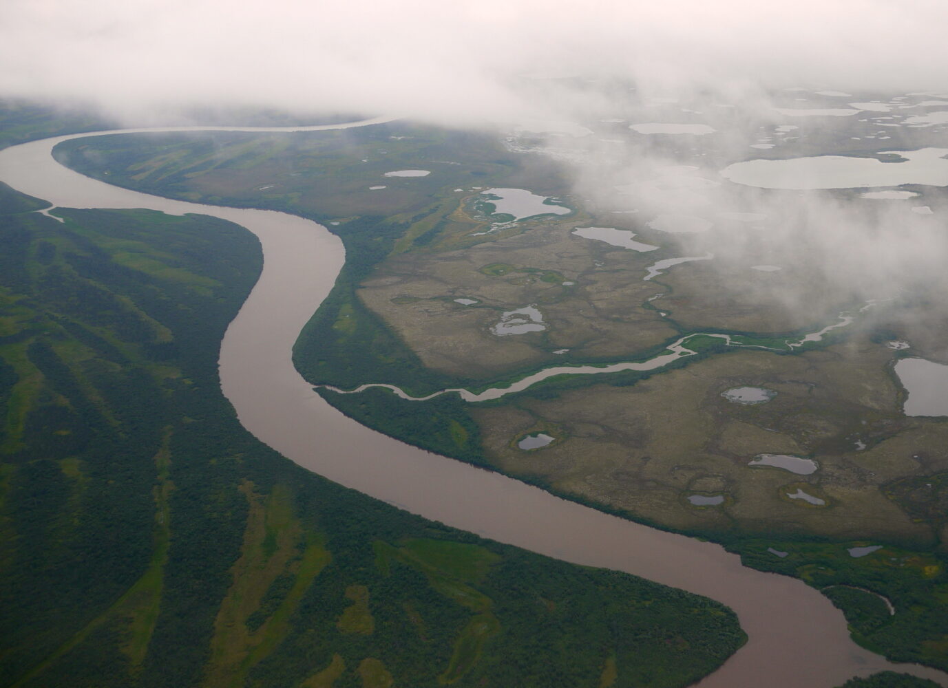 Aerial view of the Kuskokwim River