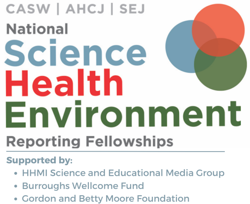 National Science Health Environment Reporting Fellowships logo with names of 2024 funders