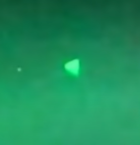 Video image of triangular objects in the sky